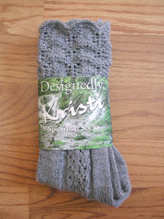 The front of wrapped Sockapalooza Spearfish socks.