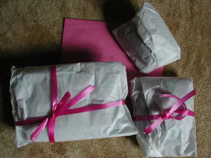The contents of my Sockapalooza package, wrapped.