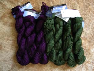 Softwist wool and rayon blend yarn for my Christmas stocking.
