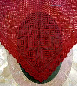 The Shaped Triangle shawl from page 20 of A Gathering of Lace.