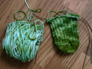 Swamp sock no. 2 in progress.
