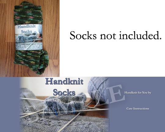 Sock in Progress Wrappers - Customizable or As Shown