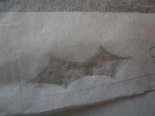 This is an example of a graphite design ready to be transferred from tissue paper.