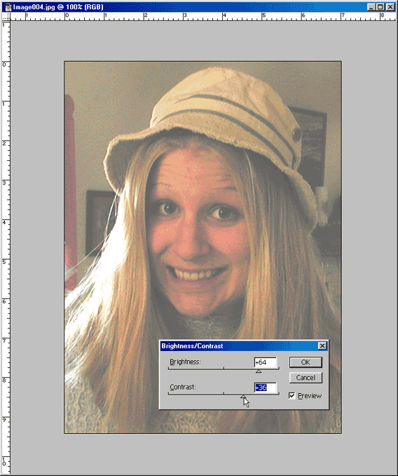 Again, this is the cropped photo being adjusted for contrast this time.