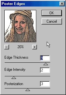 The poster edges filter dialog box.