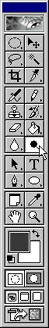 The Adobe Photoshop tool bar with the dodge tool selected.